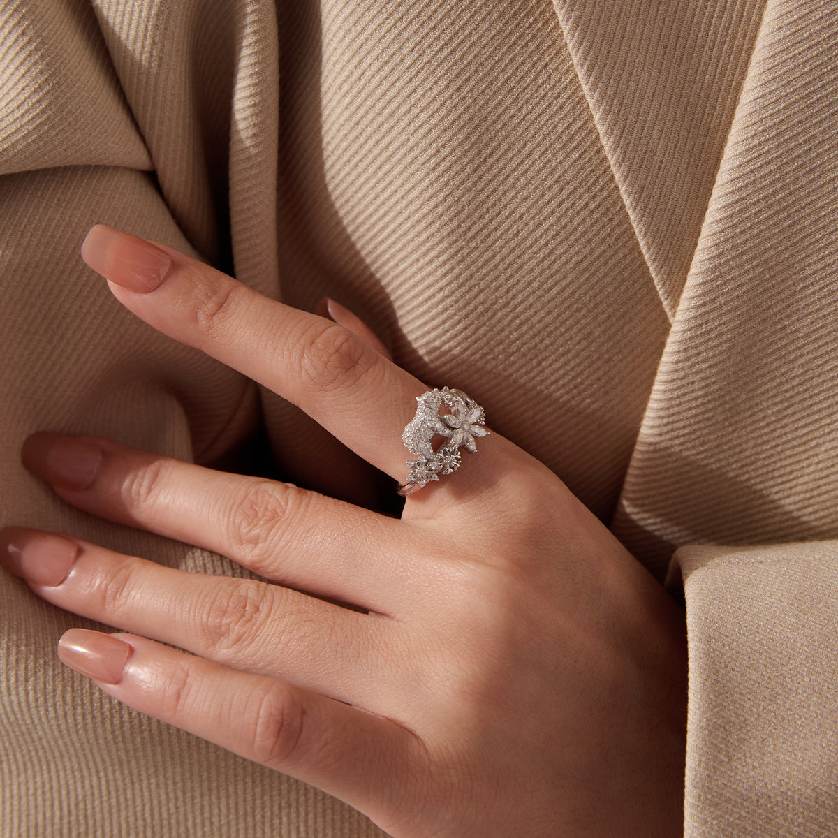 Polar Bear Moissanite Ring