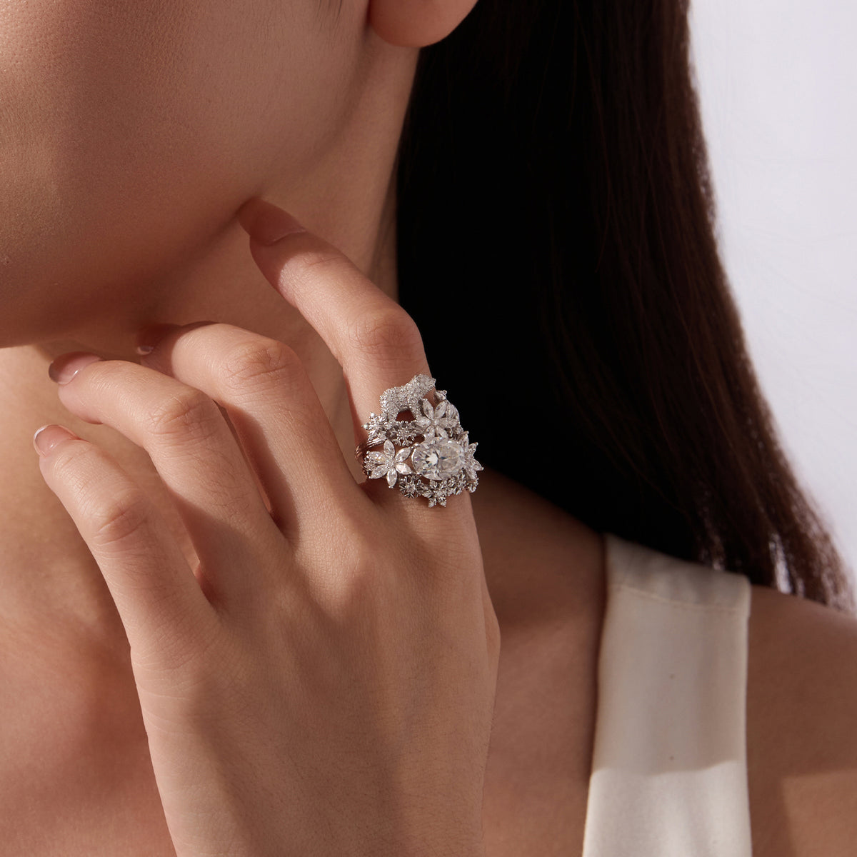 Polar Bear & Bloom Ring Set