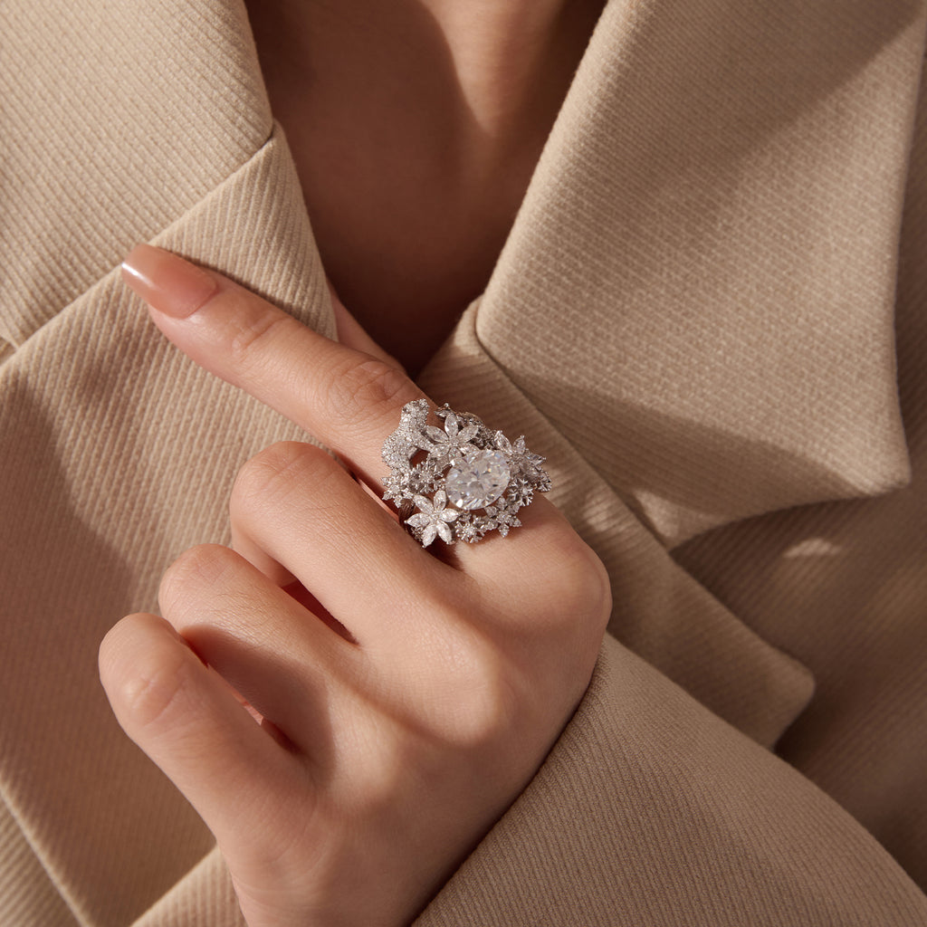 Polar Bear & Bloom Ring Set
