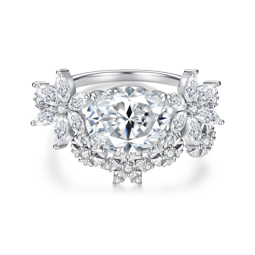 3CT Winter & Bloom Moissanite Ring