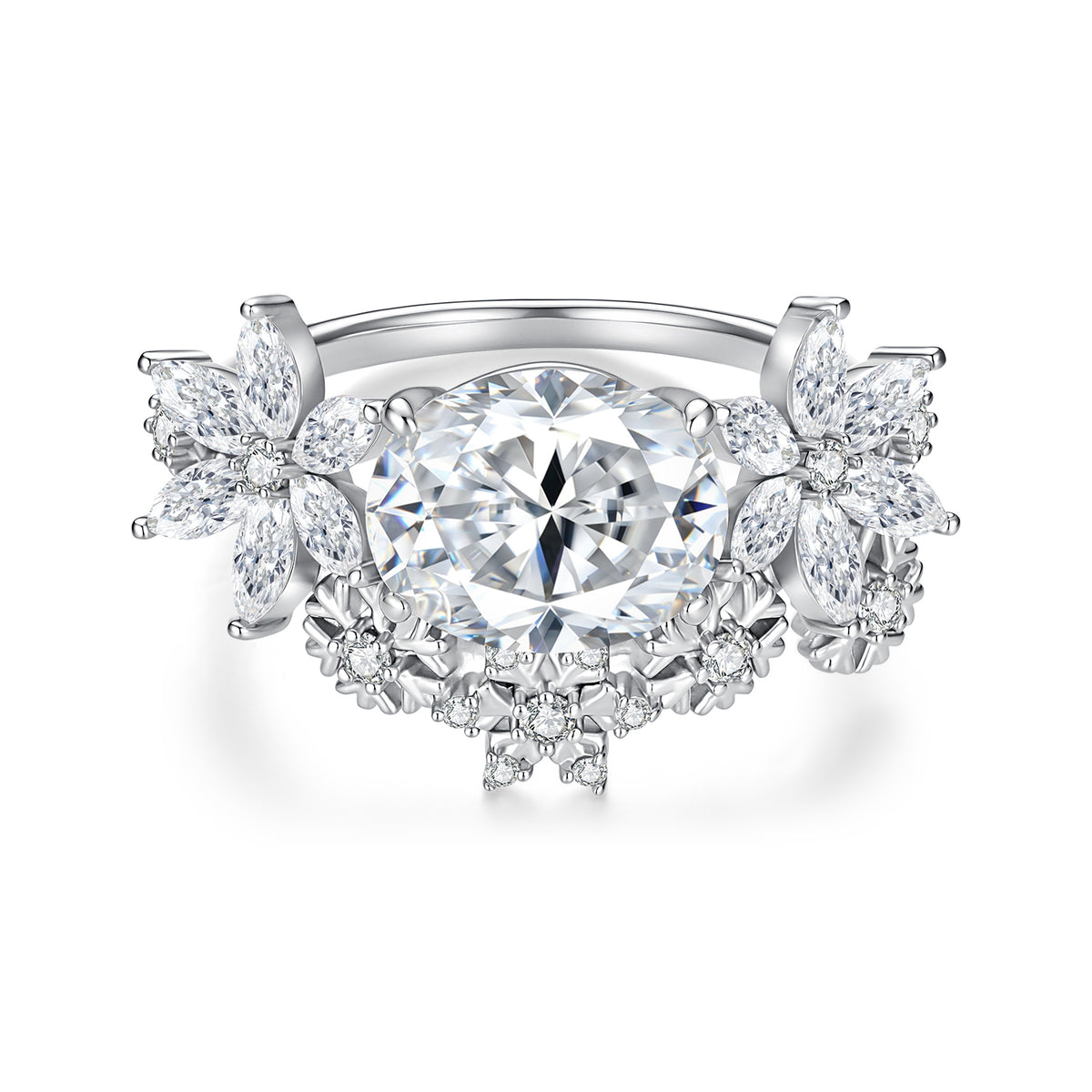 3CT Winter & Bloom Moissanite Ring
