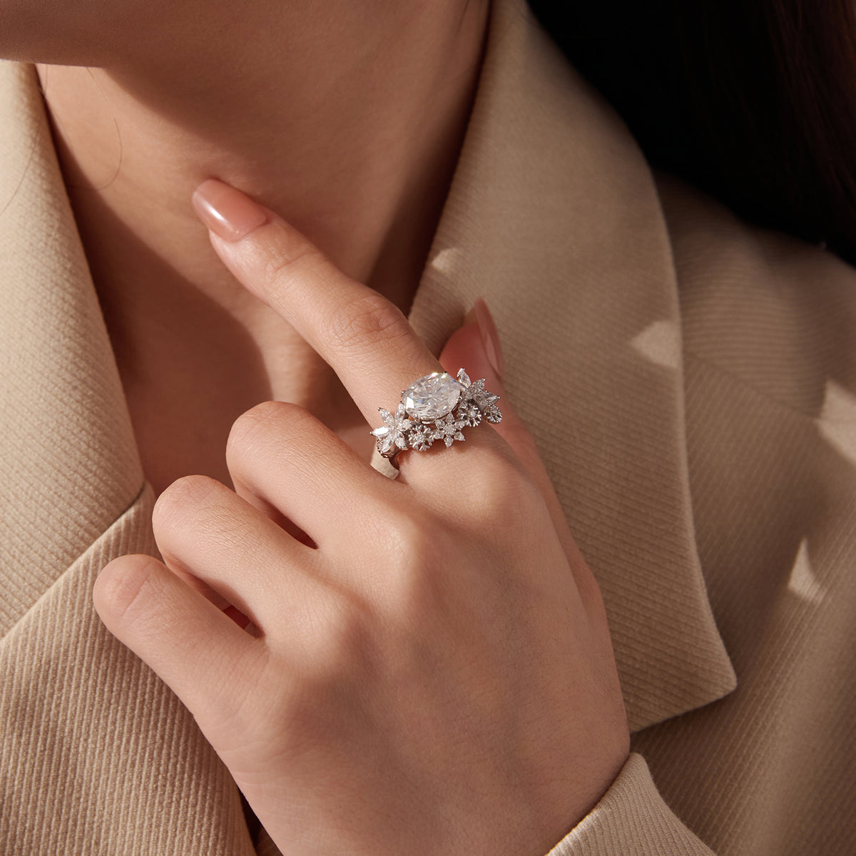 3CT Winter & Bloom Moissanite Ring