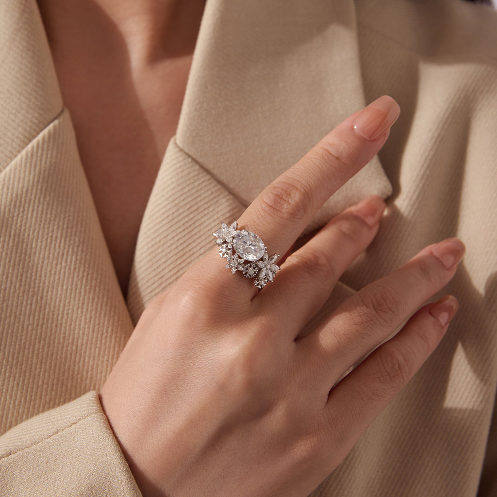 3CT Winter & Bloom Moissanite Ring