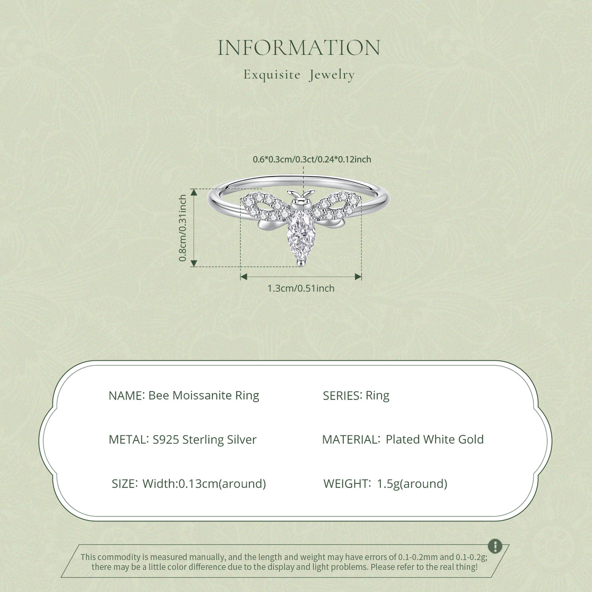 Bee Moissanite Ring