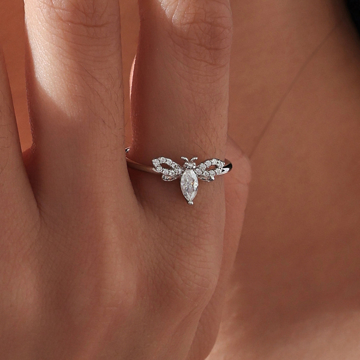 Bee Moissanite Ring