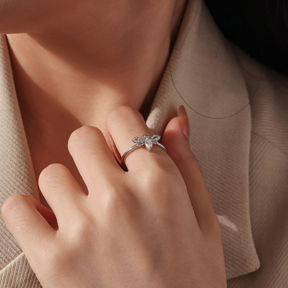 Bee Moissanite Ring