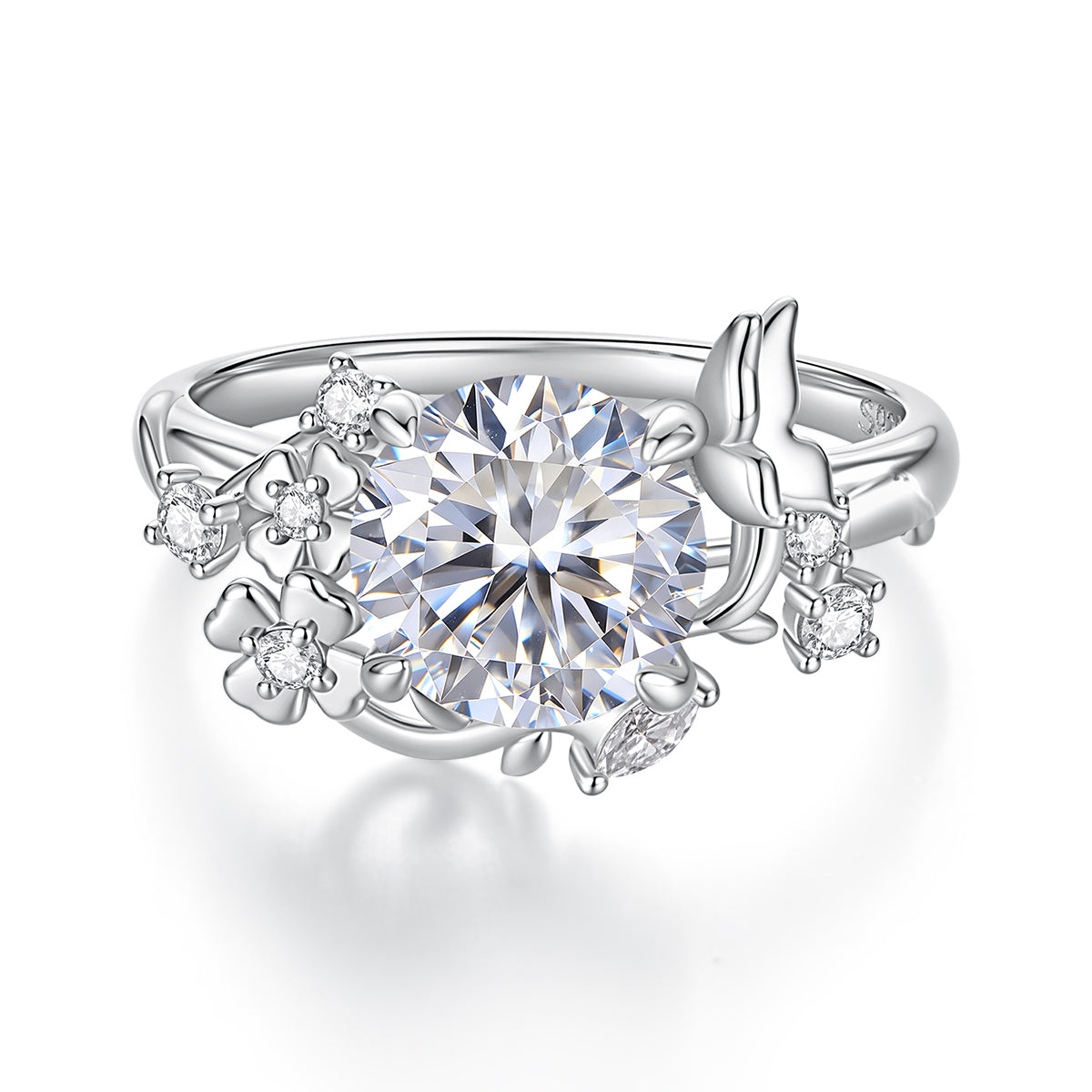 Butterfly Floral Moissanite Ring