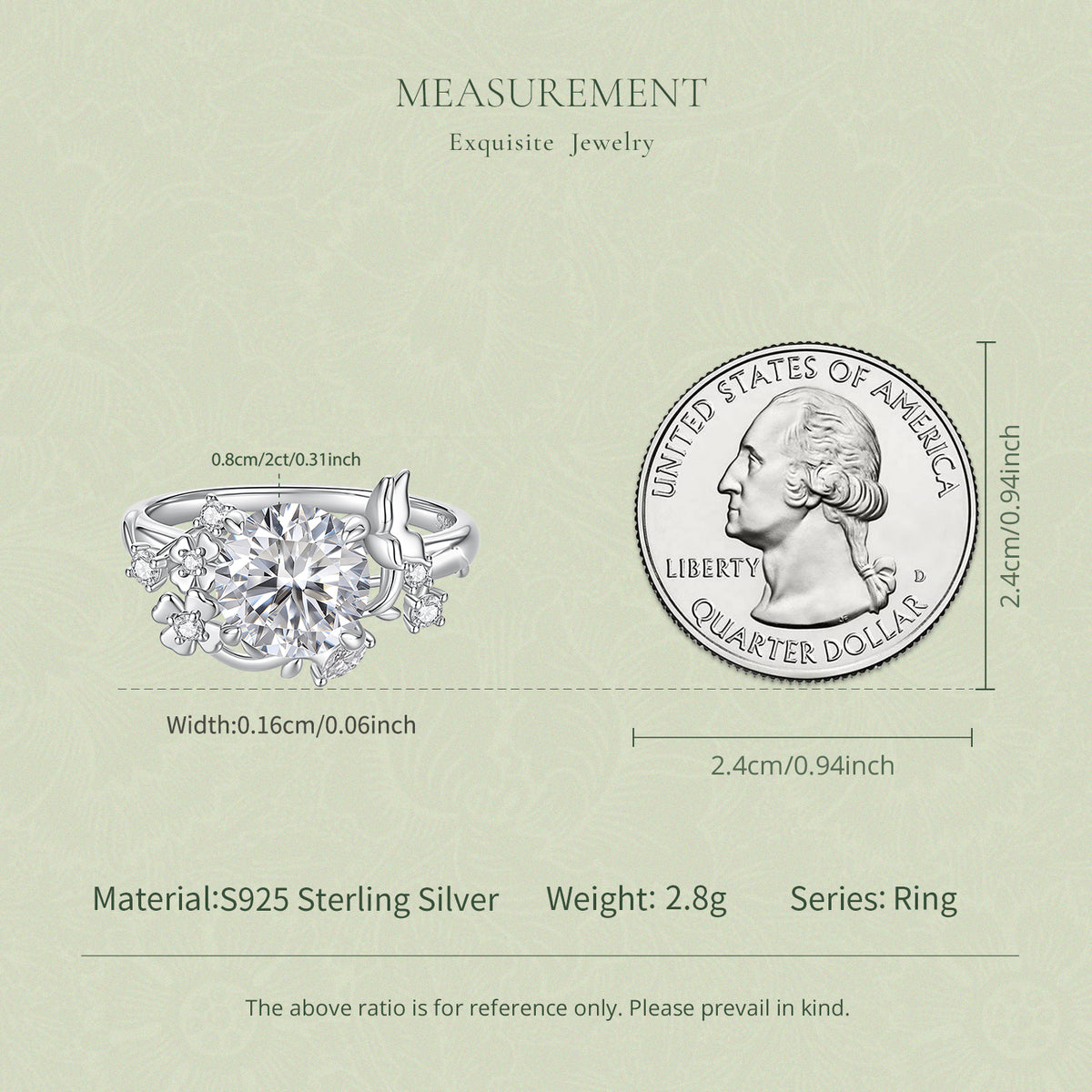 Butterfly Floral Moissanite Ring