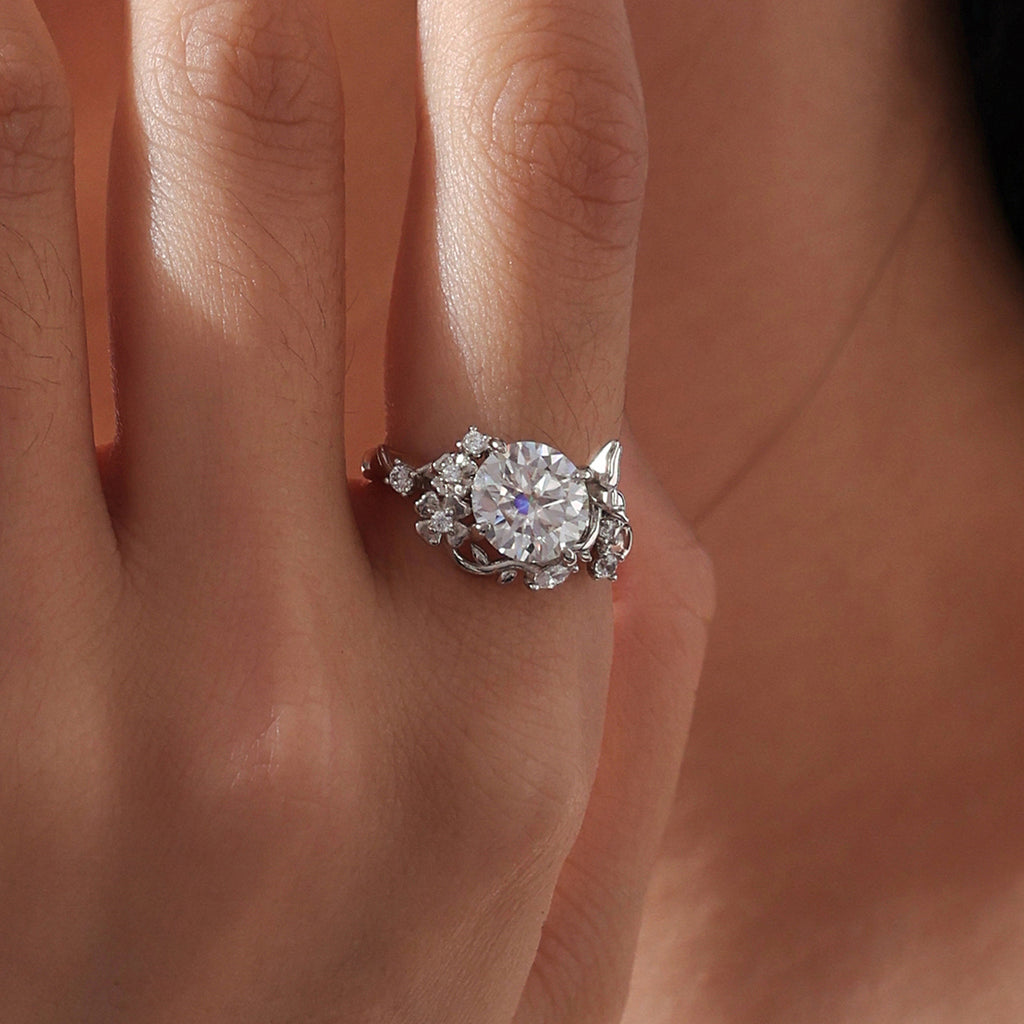 Butterfly Floral Moissanite Ring
