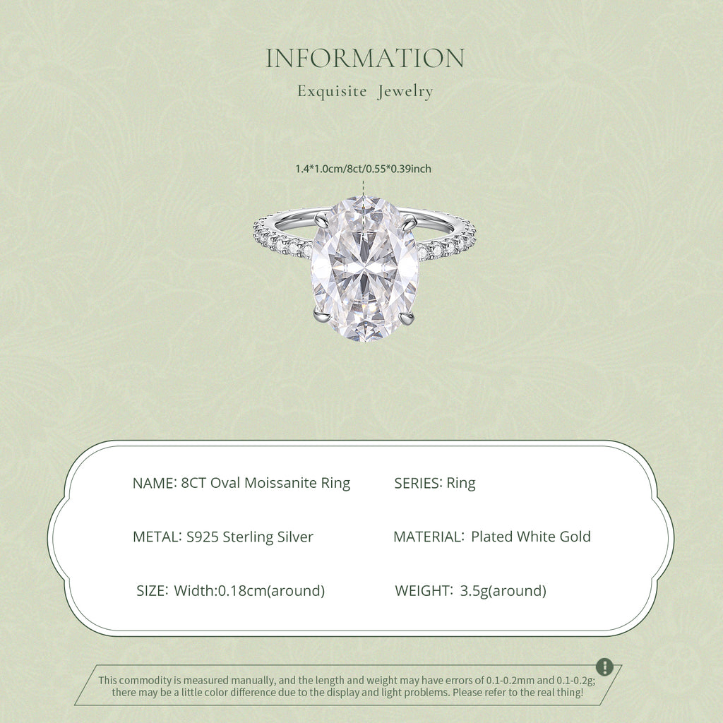 8ct Oval Moissanite Ring