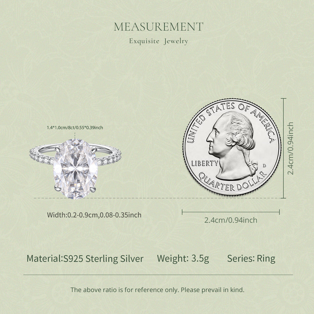 8ct Oval Moissanite Ring