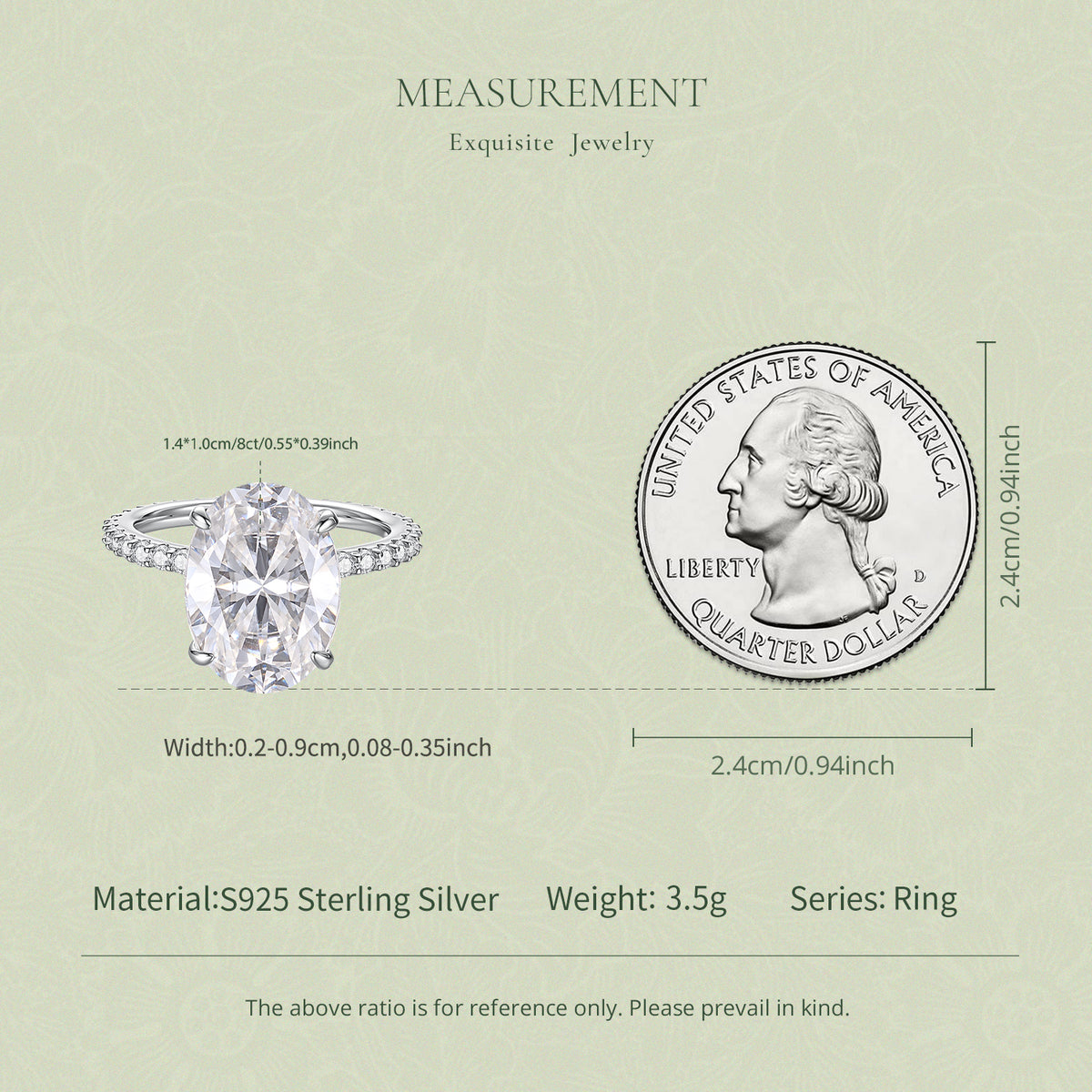 8ct Oval Moissanite Ring