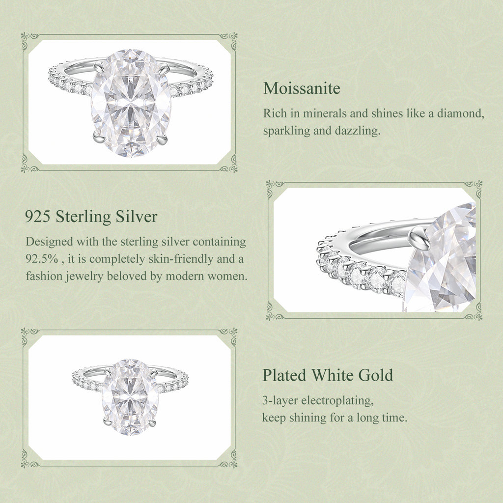 8ct Oval Moissanite Ring
