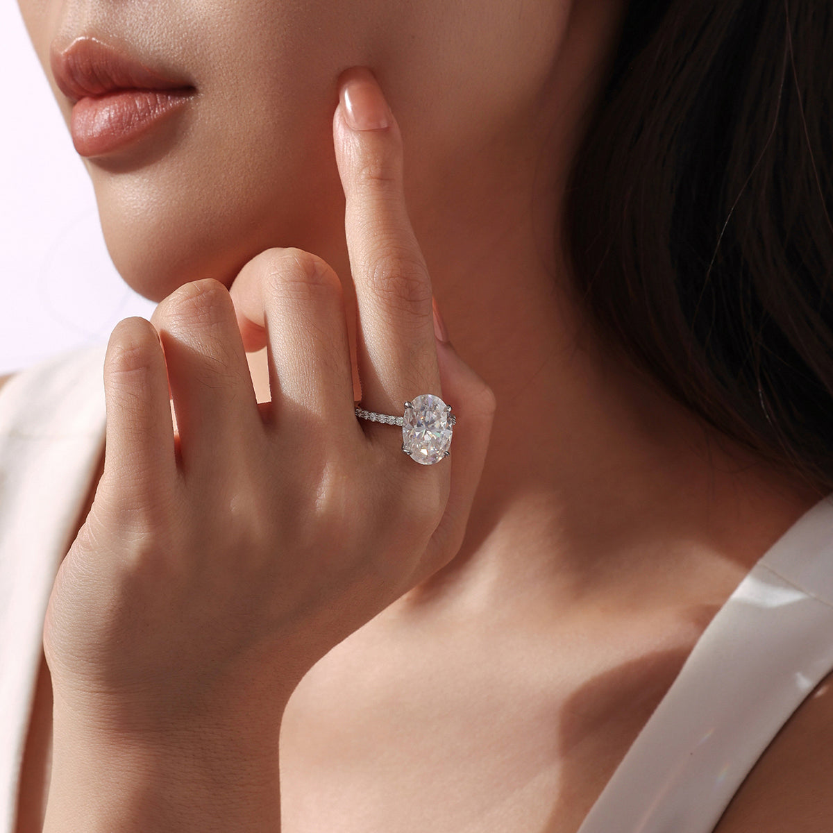 8ct Oval Moissanite Ring