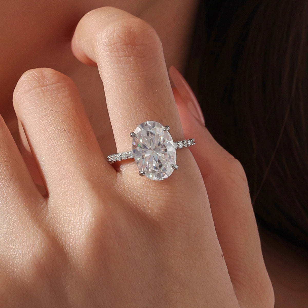 8ct Oval Moissanite Ring