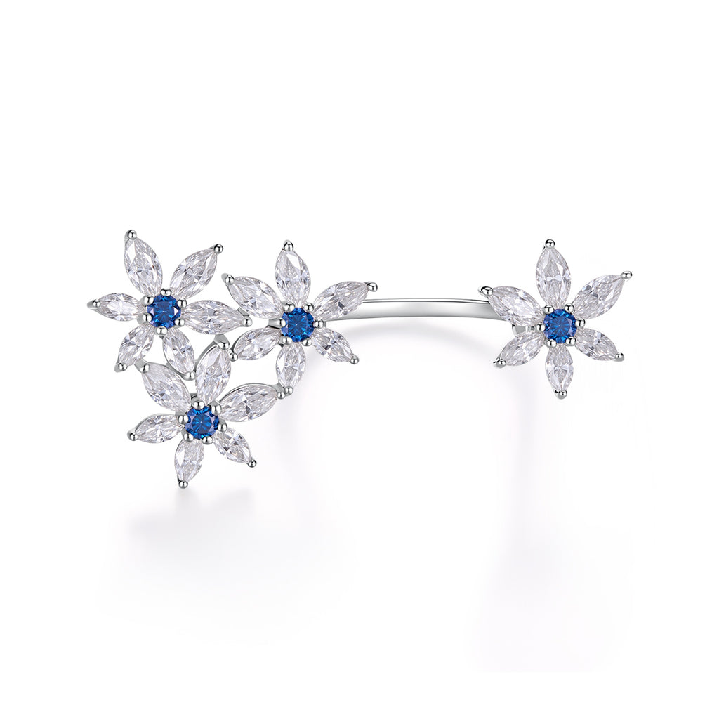 Floral Moissanite Open Ring