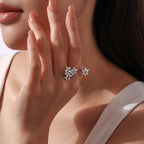Floral Moissanite Open Ring