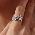 Leaf Moissanite Ring