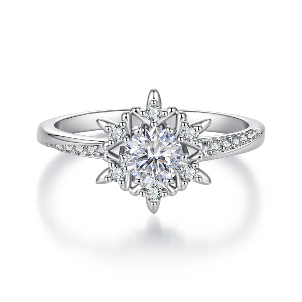 Snowflake Moissanite Ring