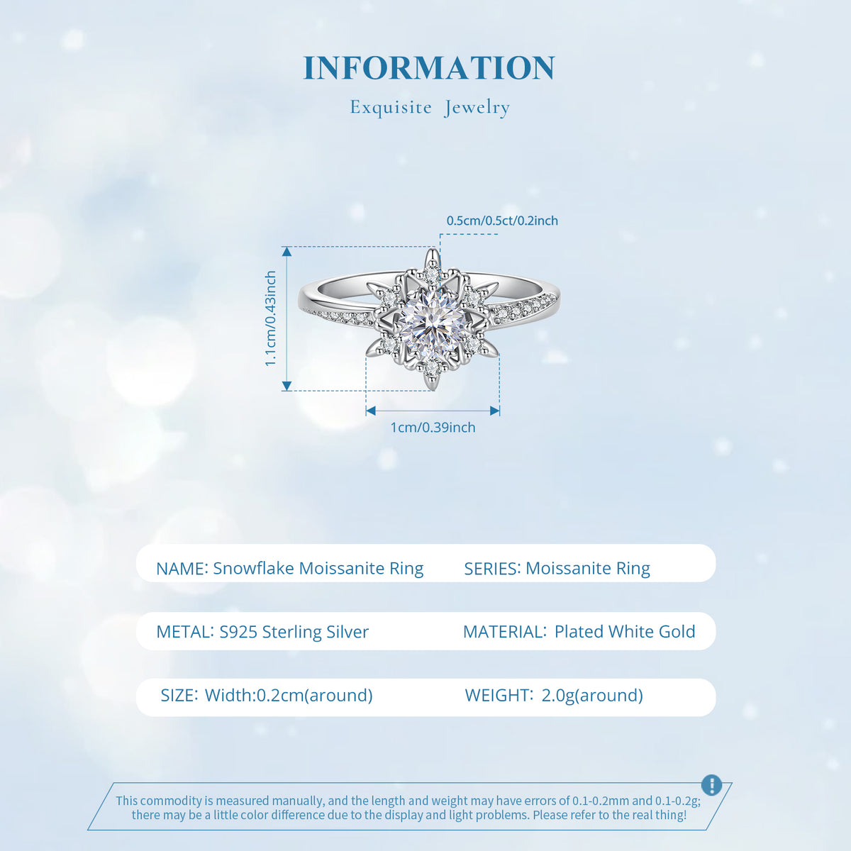 Snowflake Moissanite Ring