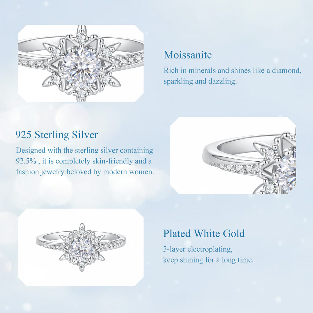 Snowflake Moissanite Ring
