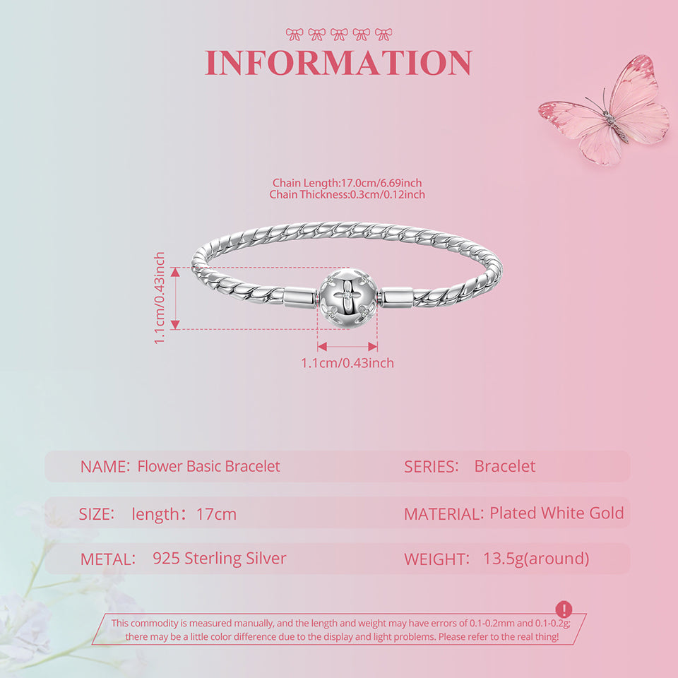 Floral Charm Base Bracelet