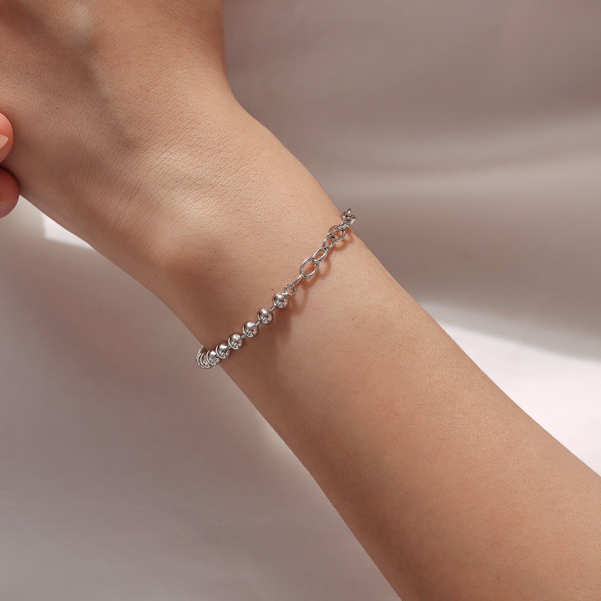 Mixed Link Charm Base Bracelet