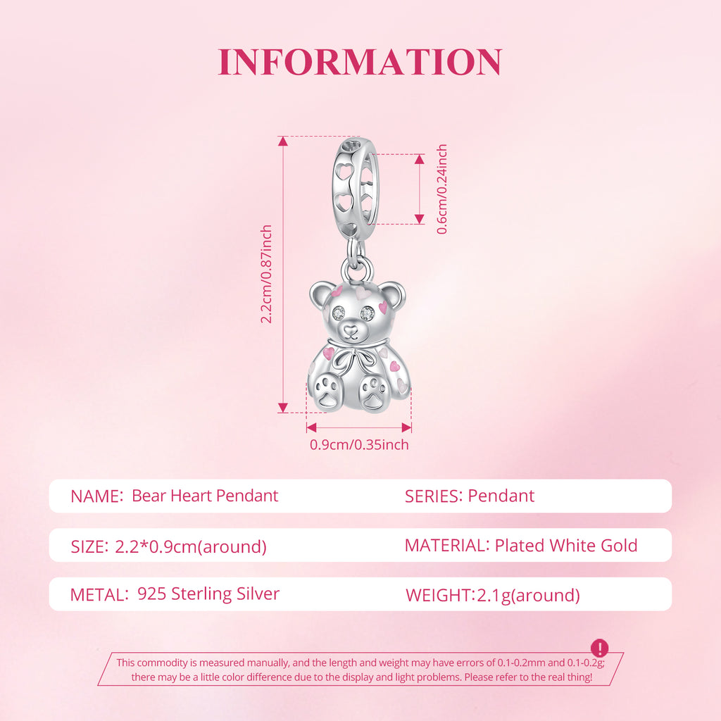 Heart Teddy Bear Charm