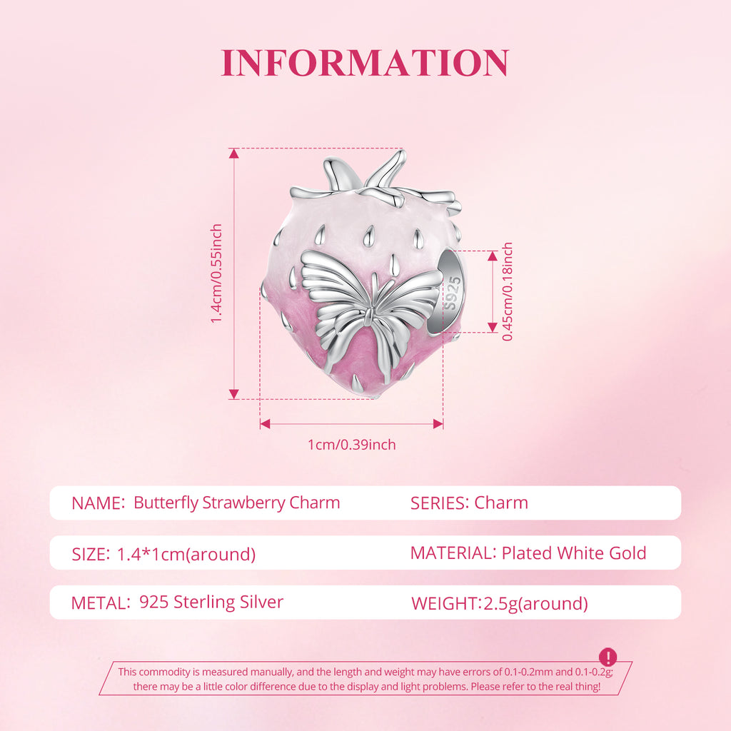 Butterfly Strawberry Charm