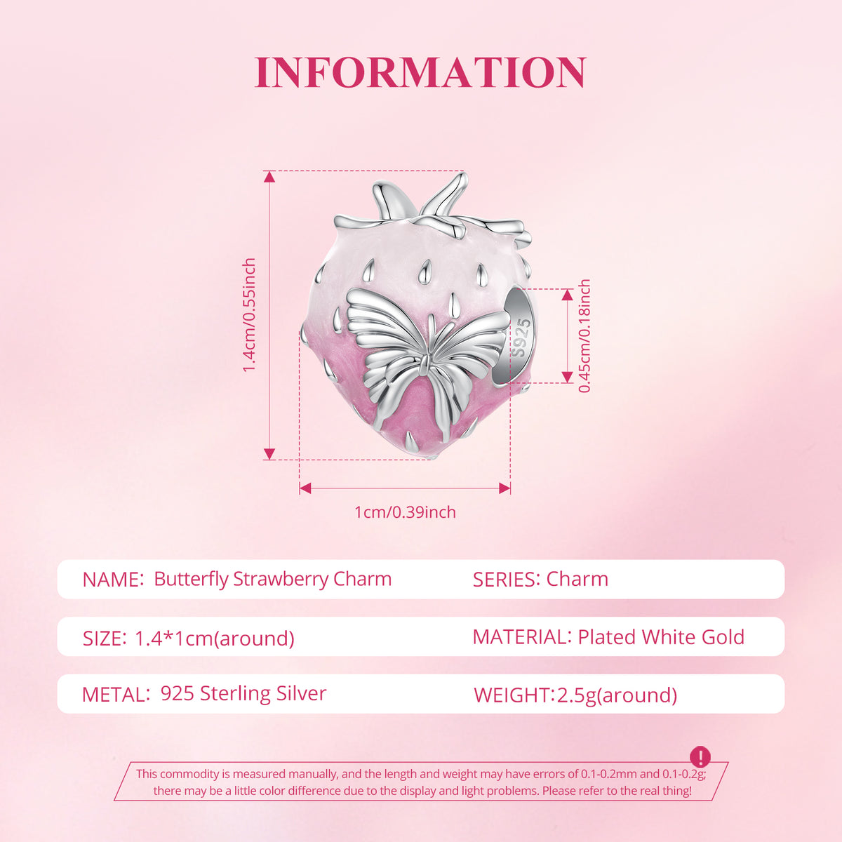 Butterfly Strawberry Charm