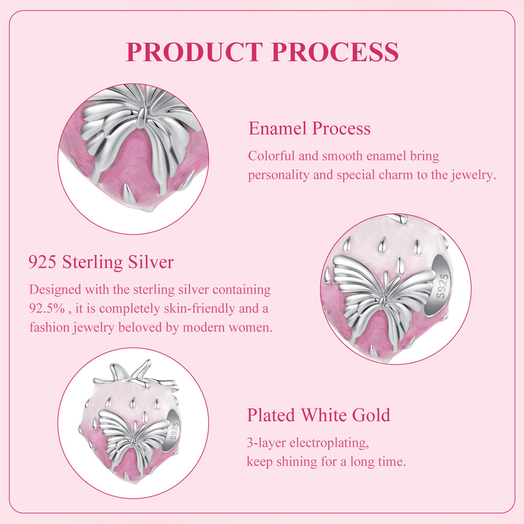 Butterfly Strawberry Charm