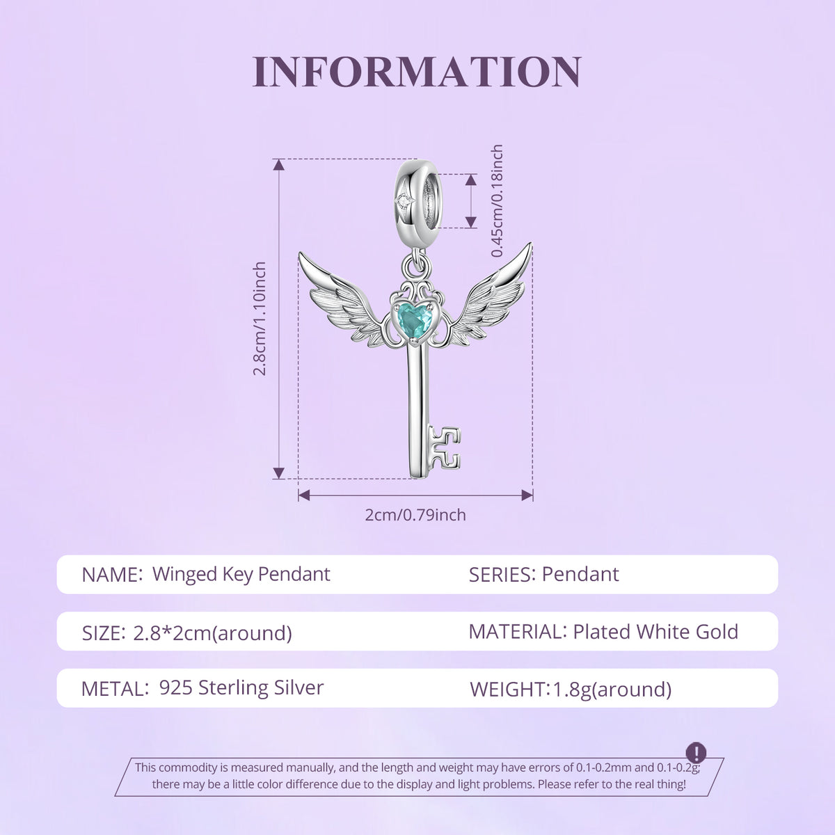 Winged Key Pendant