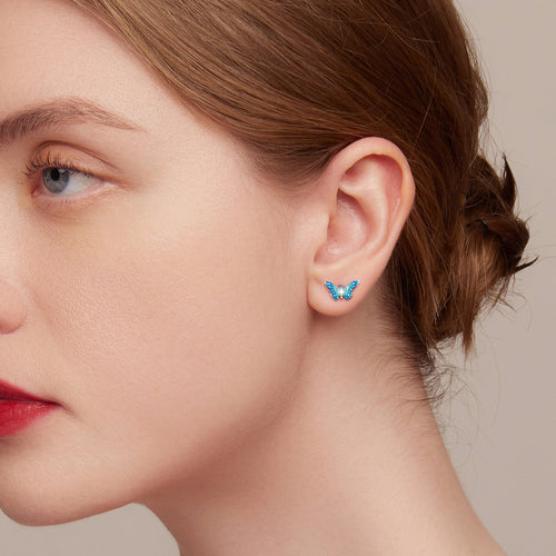 BAMOER Azure Butterfly Earrings