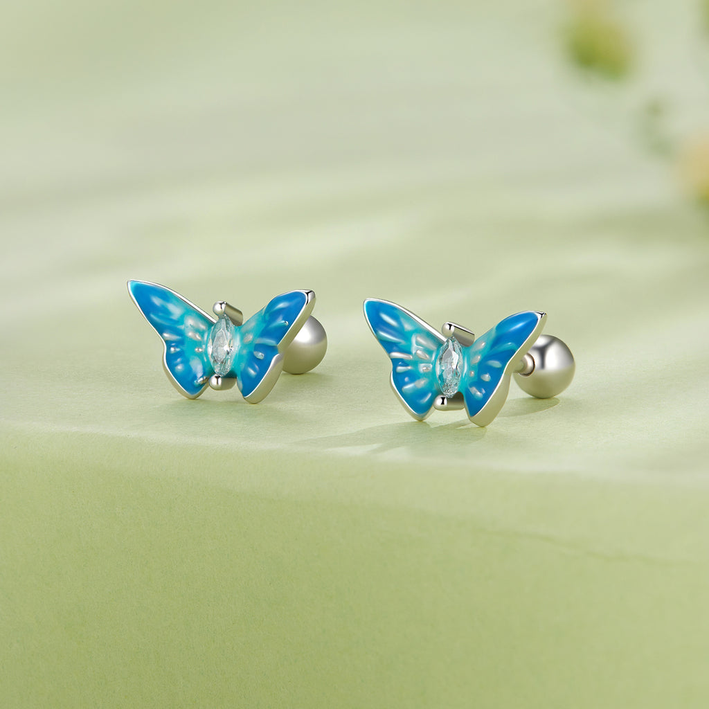 BAMOER Azure Butterfly Earrings