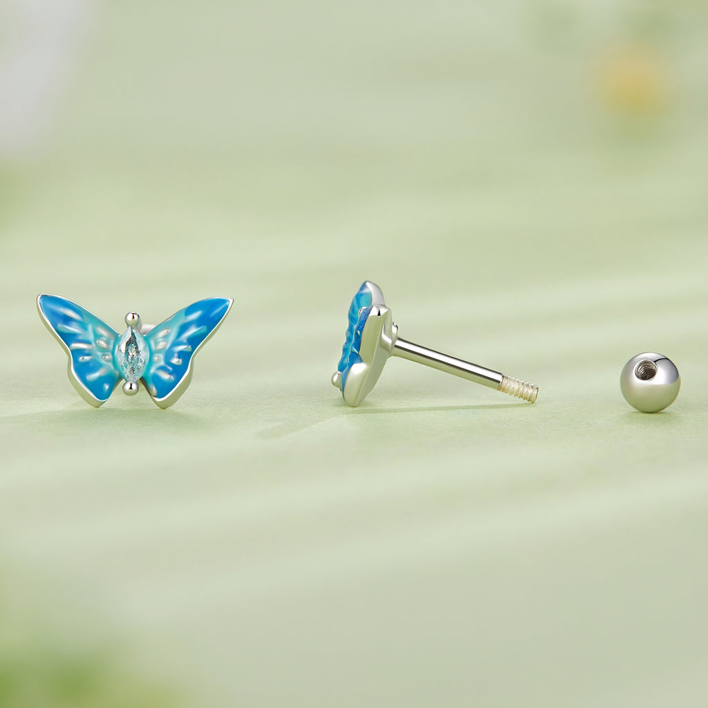 BAMOER Azure Butterfly Earrings