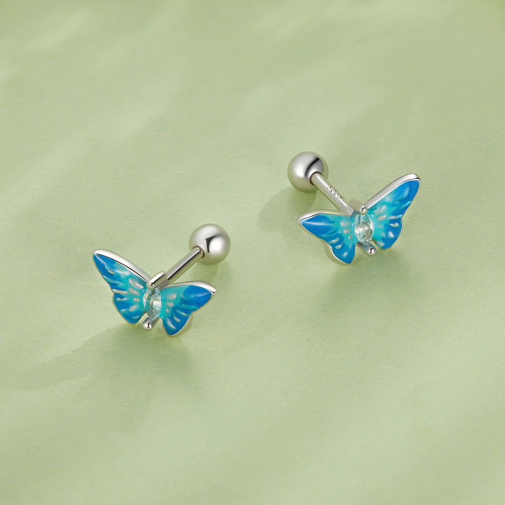 BAMOER Azure Butterfly Earrings