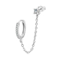Stud & Huggie Chain Earring