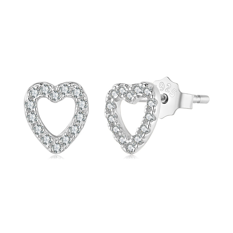 Sparkling Open Heart Studs