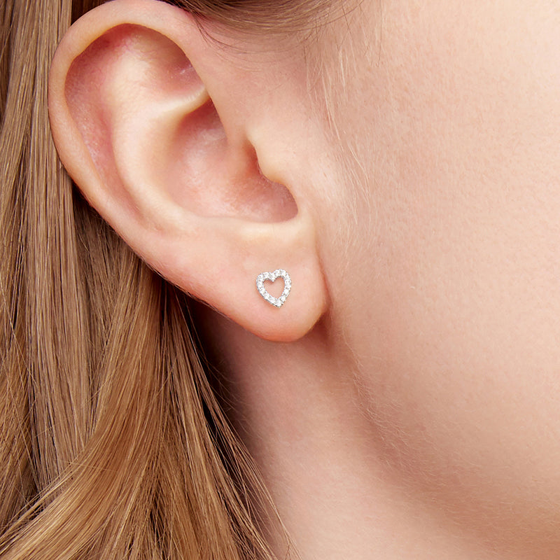 Sparkling Open Heart Studs