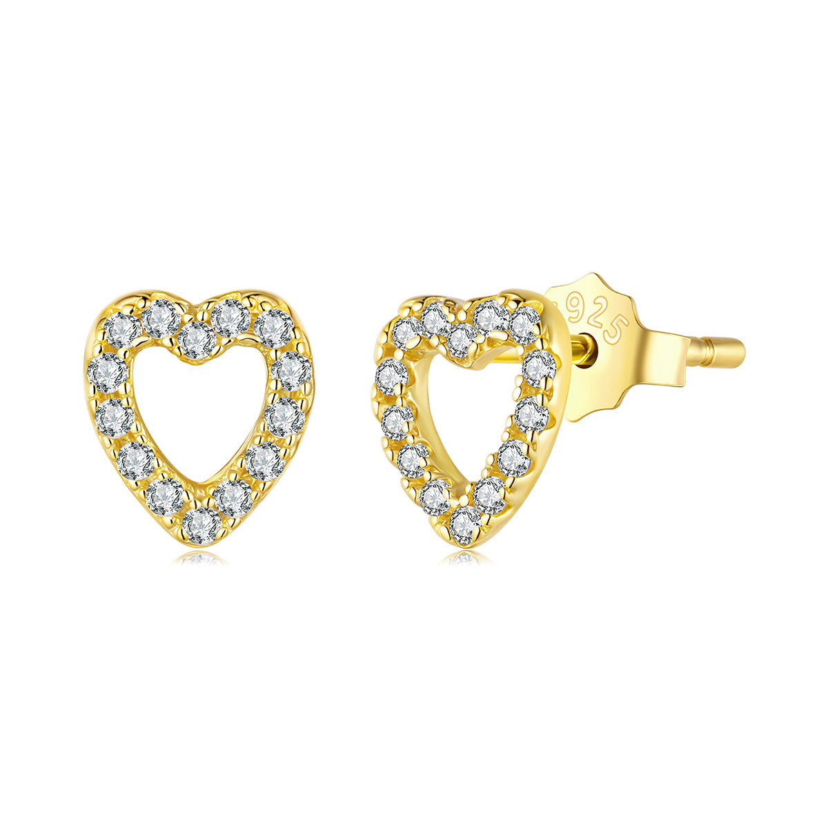 Sparkling Open Heart Studs