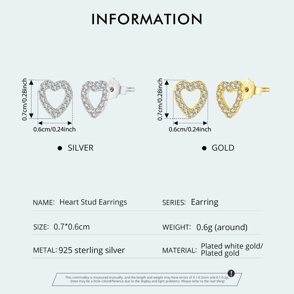 Sparkling Open Heart Studs