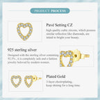 Sparkling Open Heart Studs