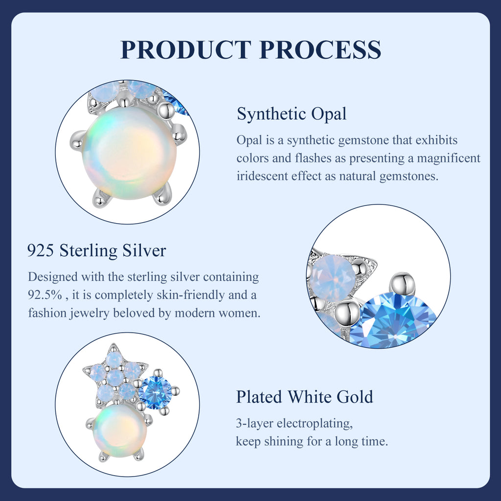 Starry Opal Single Threaded Stud Earring
