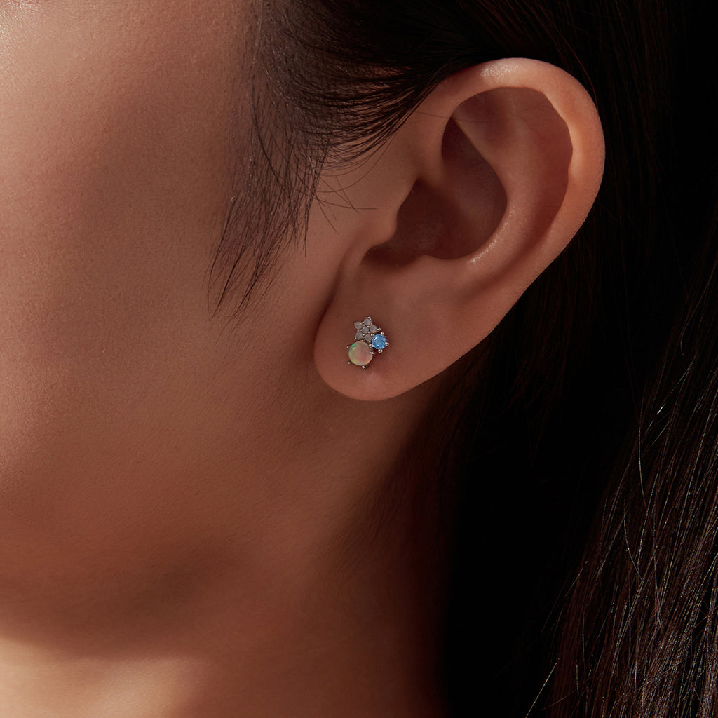 Starry Opal Single Threaded Stud Earring