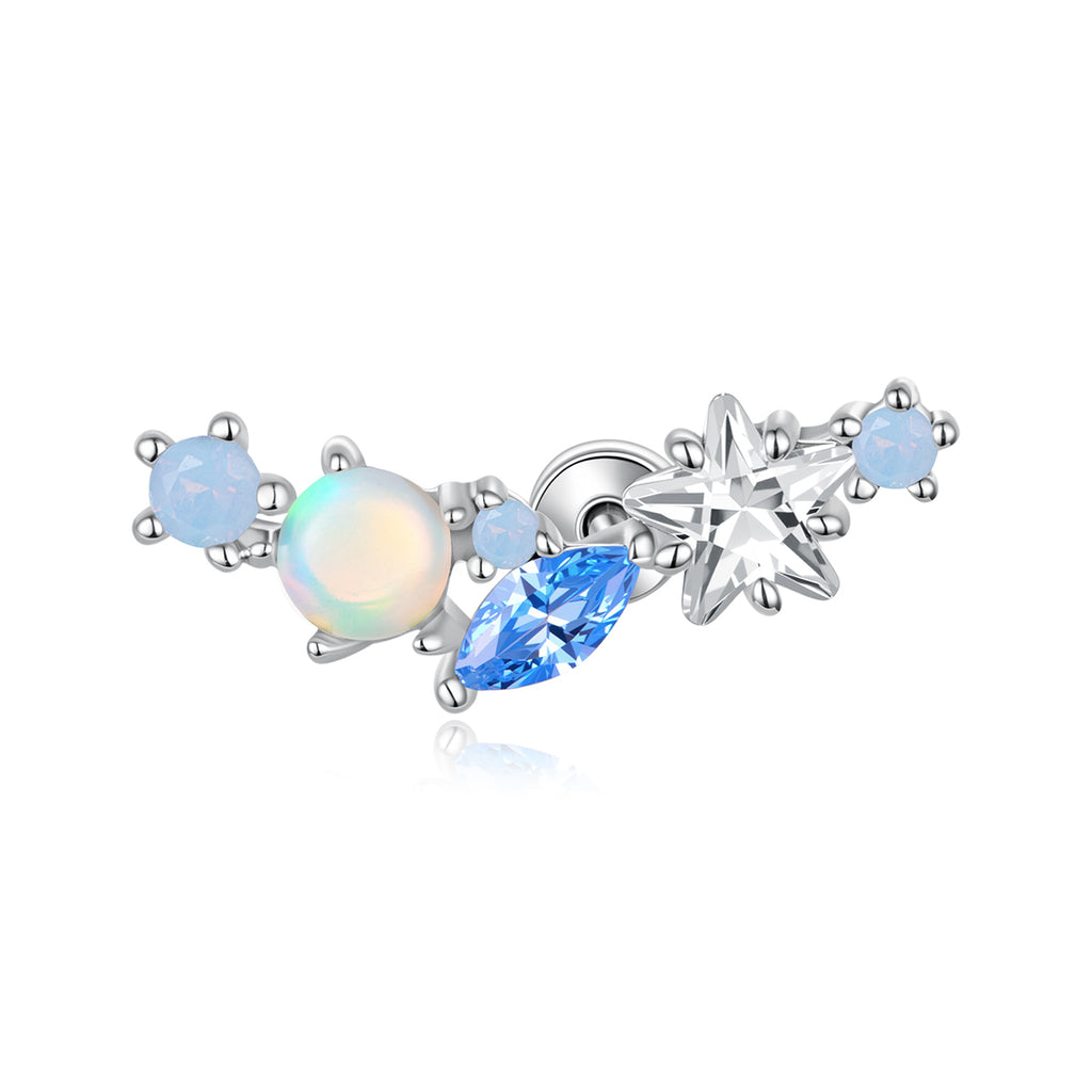Starry Opal Single Threaded Stud Earring