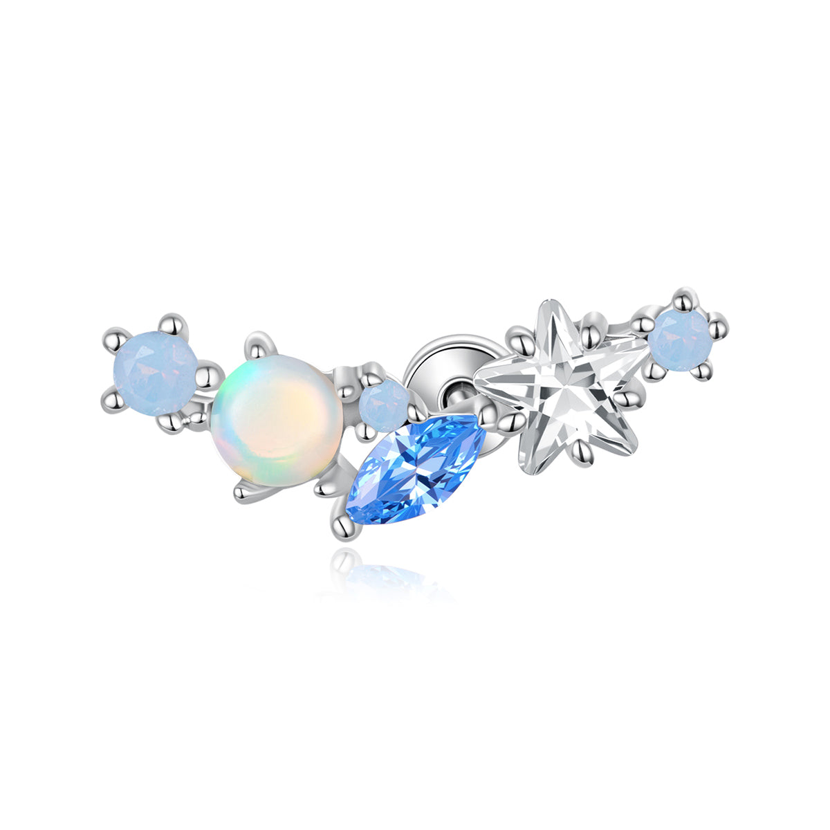 Starry Opal Single Threaded Stud Earring