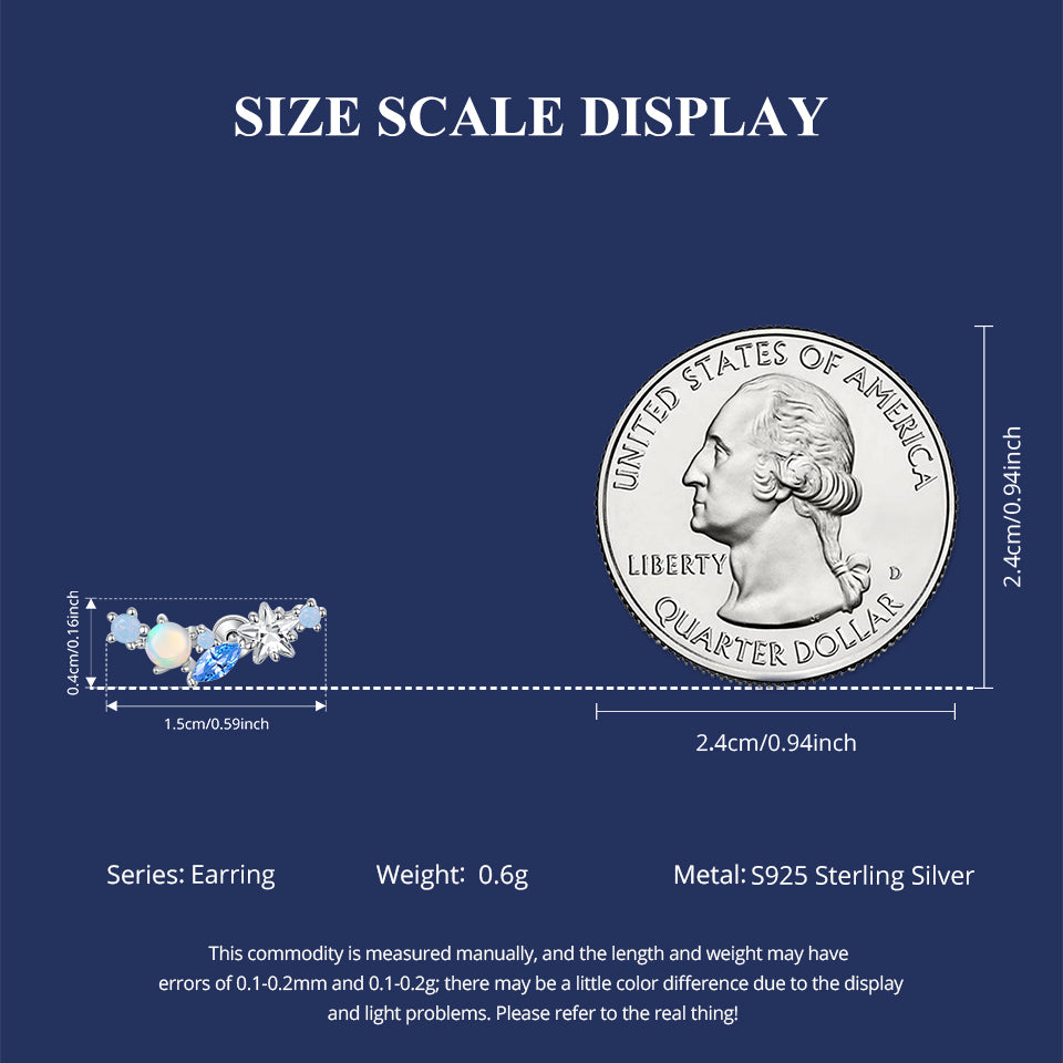 Starry Opal Single Threaded Stud Earring