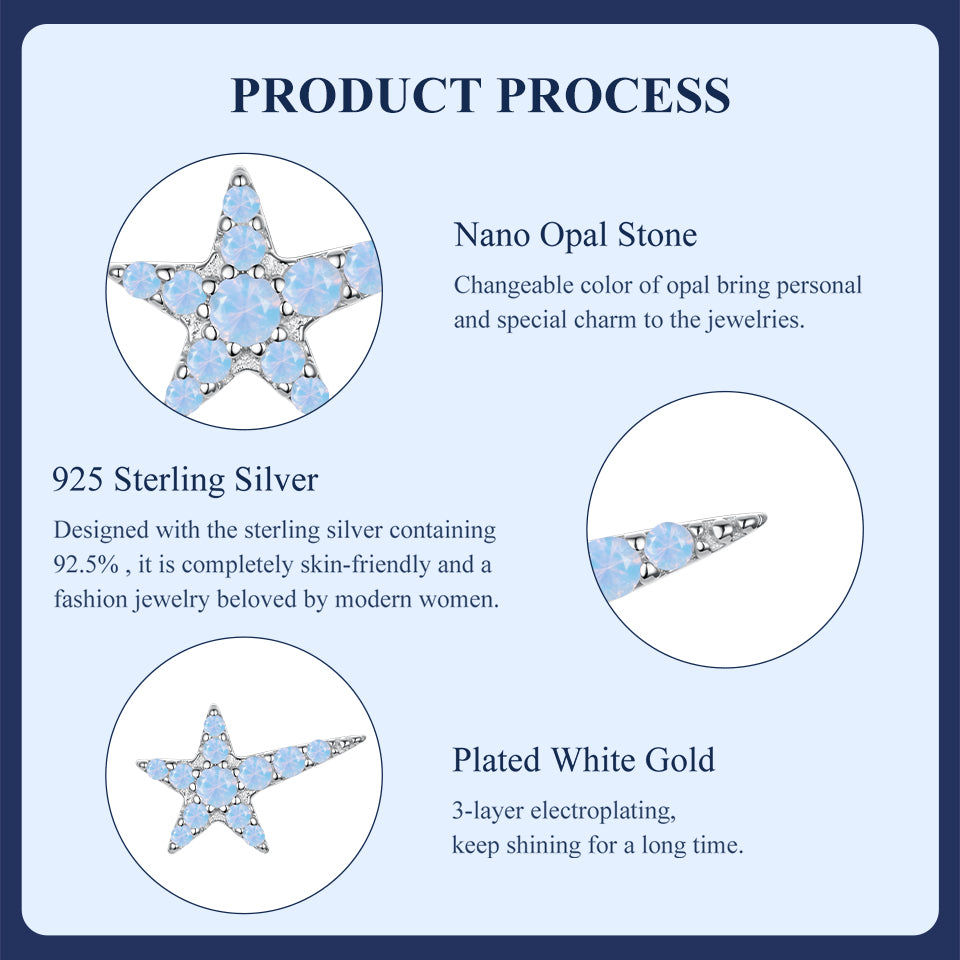 Starry Opal Single Threaded Stud Earring