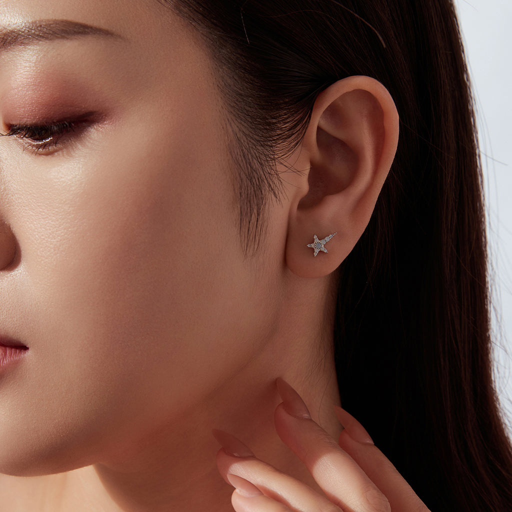 Starry Opal Single Threaded Stud Earring
