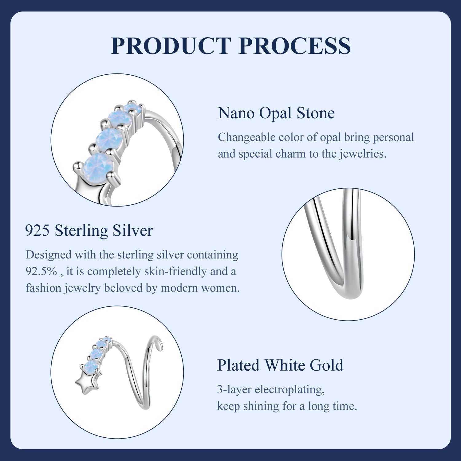 Starry Opal Single Threaded Hook Earring